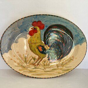 Large  Ceramic Platter Hand Painted Italy Turkey Design